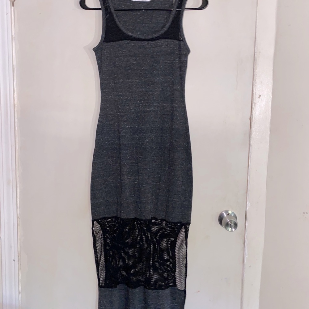 Gray Maxi Cutout Dress